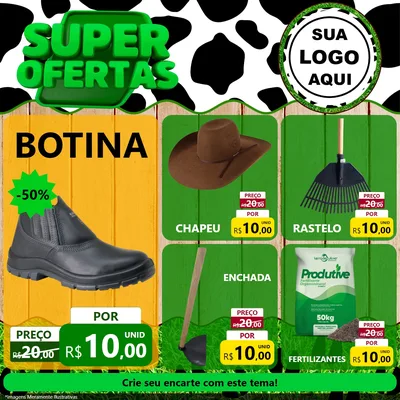 Modelo de Rede Social para Feed Facebook com o tema Super Ofertas - Agropecuária para Agropecuária