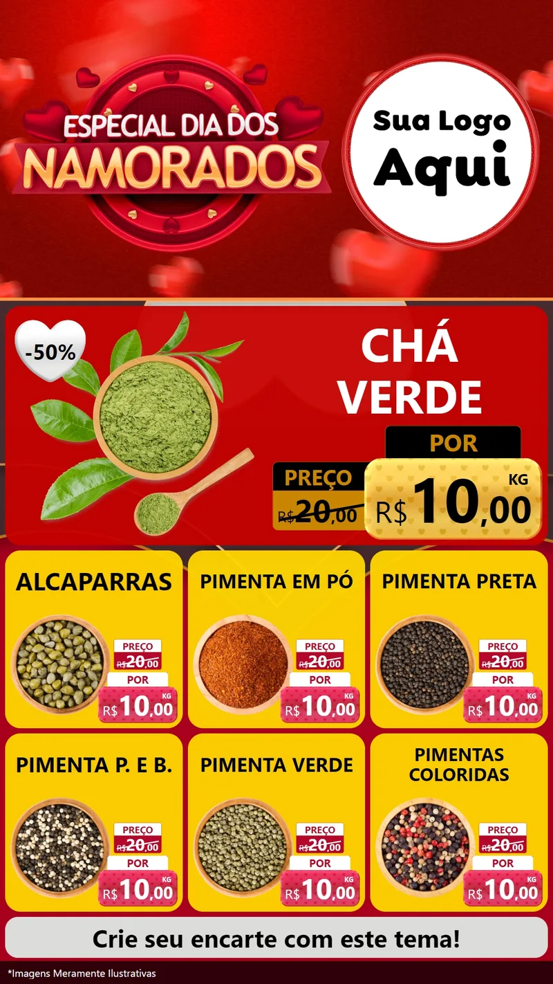 Modelo de Rede Social para Stories com o tema Especial Dia Dos Namorados para Produtos Naturais