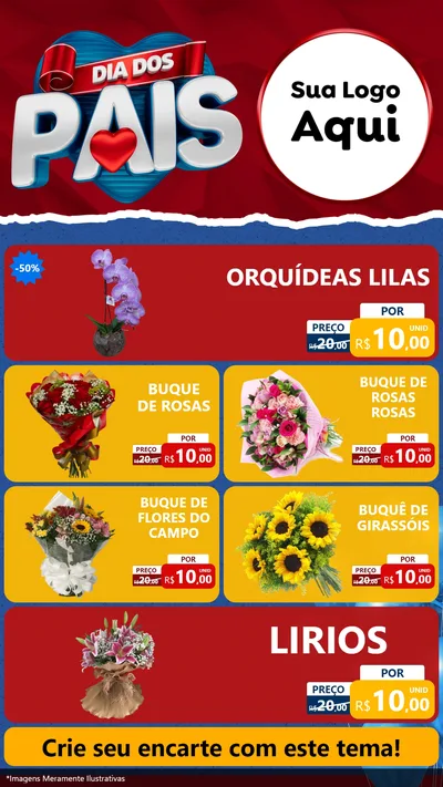 Modelo de TV para TV Vertical com o tema Dia dos Pais para Floricultura e jardim