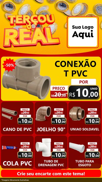 Modelo de Rede Social para Stories com o tema Terçou do Real para Tubos e conexões