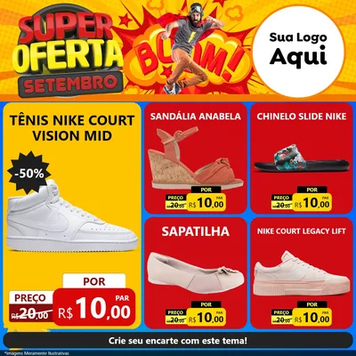Modelo de Rede Social para Feed Facebook com o tema Super Oferta Setembro para Calçados