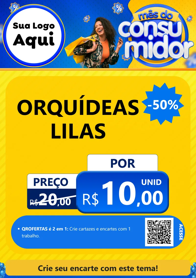 Modelo de Cartaz para Cartaz A4 Vertical com o tema Mês do Consumidor para Floricultura e jardim