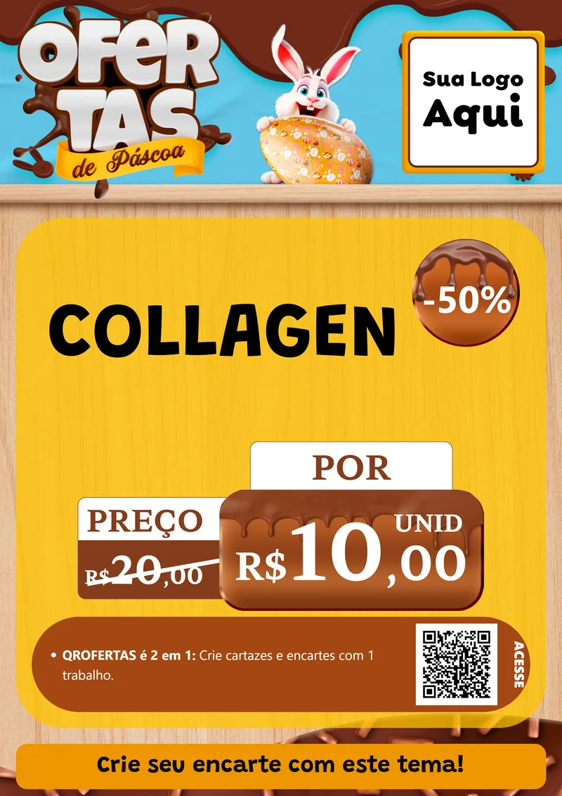Modelo de Cartaz para Cartaz A4 Vertical com o tema Ofertas de Páscoa para Suplementos alimentares