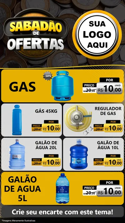 Modelo de TV para TV Vertical com o tema Sabadão de Ofertas para Água e gás