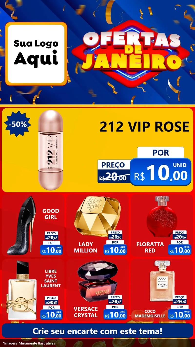 Modelo de Rede Social para Stories com o tema Ofertas de Janeiro para Perfumes