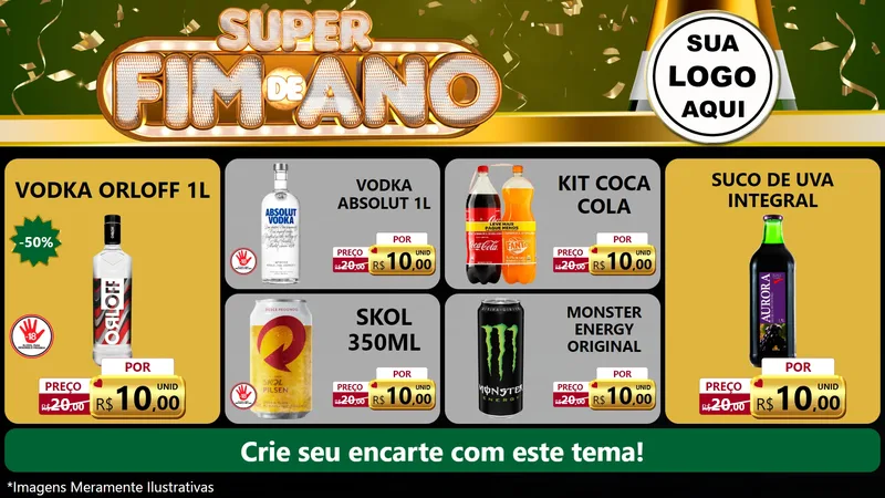 Modelo de TV para TV Horizontal com o tema Super Fim de Ano para Distribuidora de bebidas
