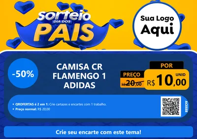 Modelo de Cartaz para Cartaz A4 Horizontal com o tema Sorteio Dia dos Pais para Roupas e acessórios