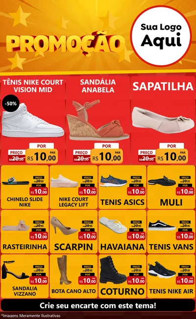 Modelo de Encarte para Encarte Grande com o tema Promoção para Calçados
