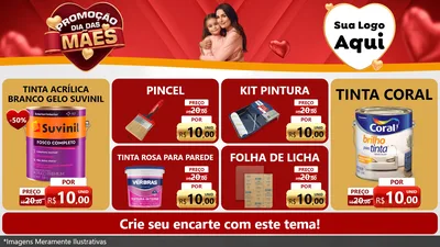 Modelo de TV para TV Horizontal com o tema Promoção Dia das Mães para Tintas e Ferramentas