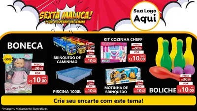 Modelo de TV para TV Horizontal com o tema Sexta Maluca! para Brinquedos