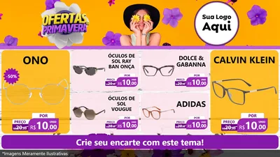 Modelo de TV para TV Horizontal com o tema Ofertas Da Primavera para Óticas
