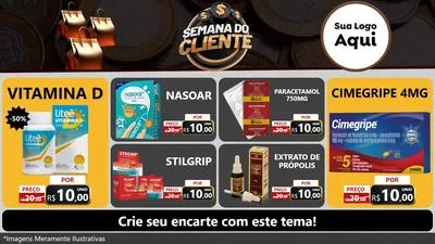 Modelo de TV para TV Horizontal com o tema Semana do Cliente para Farmácia