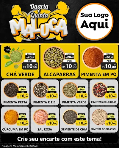Modelo de Rede Social para Feed Instagram com o tema Quarta e Quinta Maluca para Produtos Naturais