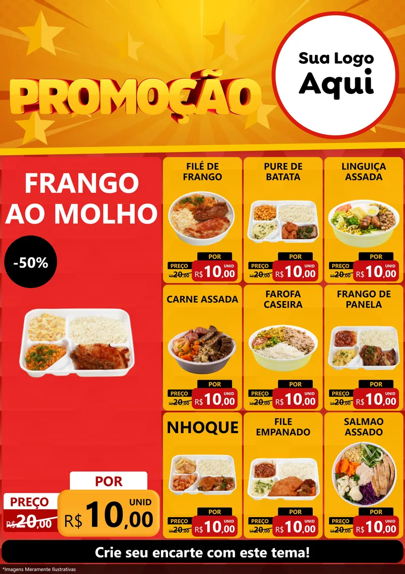 Modelo de Encarte para Encarte A4 Vertical com o tema Promoção para Restaurante