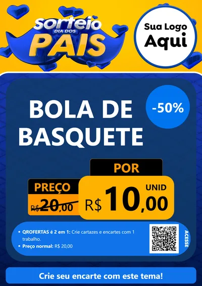 Modelo de Cartaz para Cartaz A4 Vertical com o tema Sorteio Dia dos Pais para Artigos Esportivos