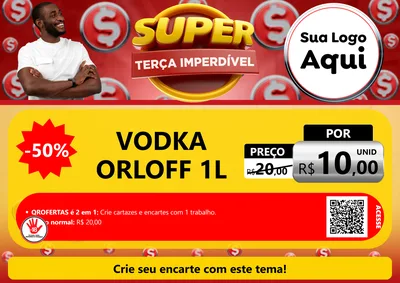 Modelo de Cartaz para Cartaz A4 Horizontal com o tema Super Terça Imperdível para Distribuidora de bebidas