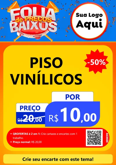 Modelo de Cartaz para Cartaz A4 Vertical com o tema Folia de Preços Baixos para Material para Construção