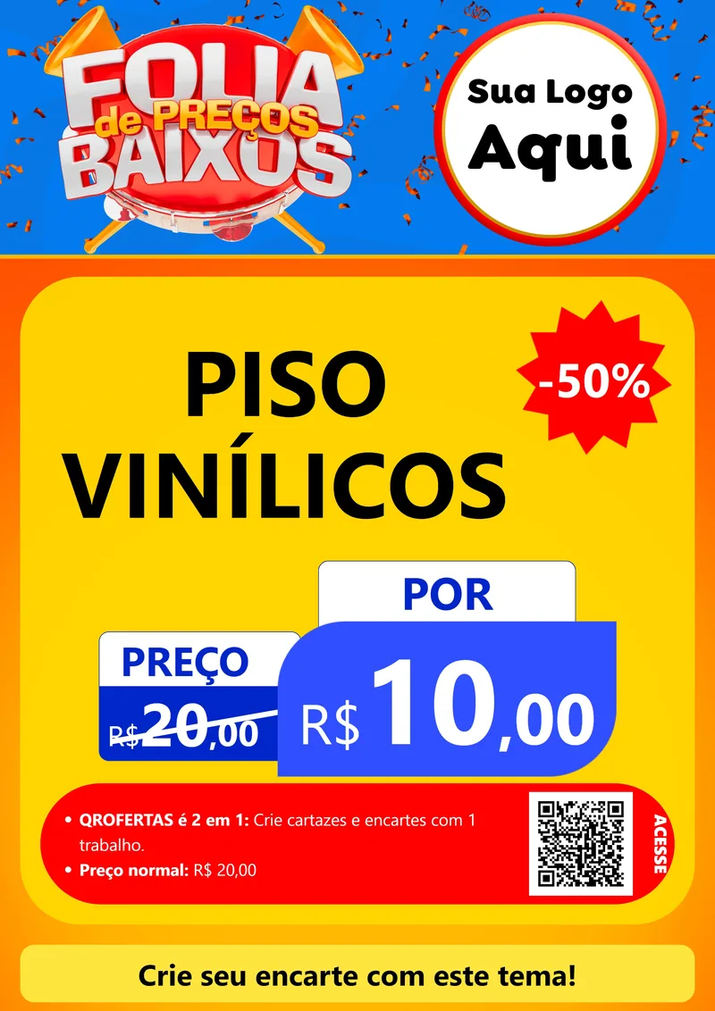 Modelo de Cartaz para Cartaz A4 Vertical com o tema Folia de Preços Baixos para Material para Construção