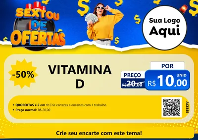 Modelo de Cartaz para Cartaz A4 Horizontal com o tema Sextou de Ofertas para Farmácia