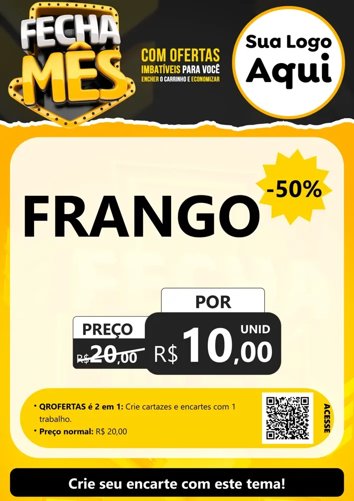 Modelo de Cartaz para Cartaz A4 Vertical com o tema Fecha Mês para Assados