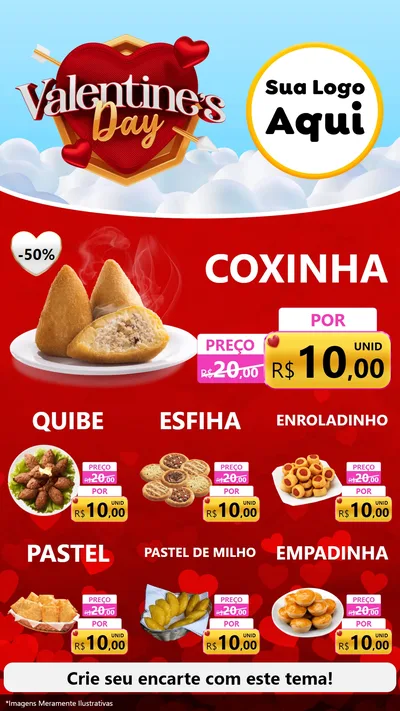 Modelo de Rede Social para Stories com o tema Valentine's Day para Salgadaria