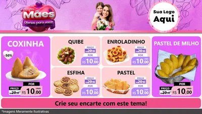 Modelo de TV para TV Horizontal com o tema Dia das Mães Ofertas para Você! para Salgadaria