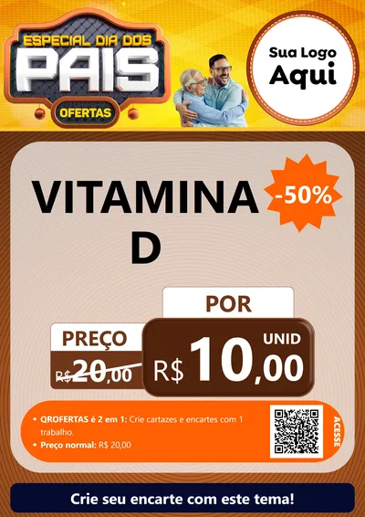 Modelo de Cartaz para Cartaz A4 Vertical com o tema Especial Dia dos Pais para Farmácia
