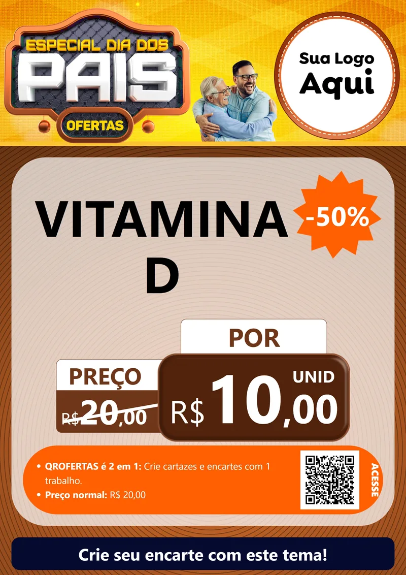 Modelo de Cartaz para Cartaz A4 Vertical com o tema Especial Dia dos Pais para Farmácia