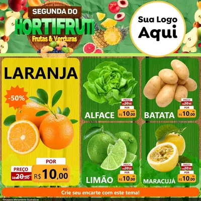 Modelo de Rede Social para Feed Facebook com o tema Segunda do Hortifrúti para Hortifrúti