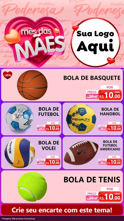 Modelo de TV para TV Vertical com o tema Mês Das Mães para Artigos Esportivos