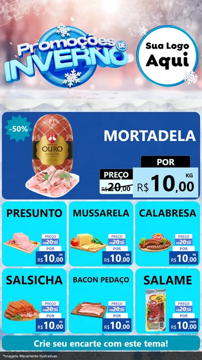 Modelo de Rede Social para Stories com o tema Promoções de Inverno para Frios e Laticínios