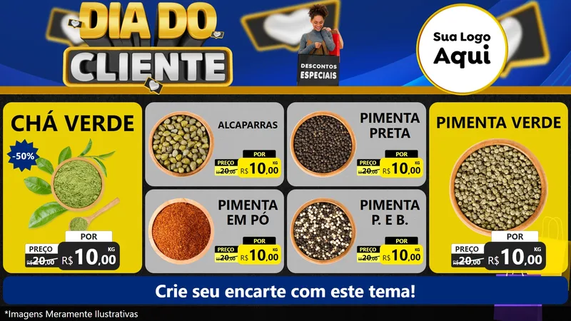 Modelo de TV para TV Horizontal com o tema Dia Do Cliente para Produtos Naturais