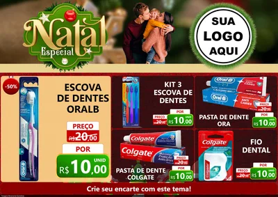 Modelo de Encarte para Encarte A4 Horizontal com o tema Natal Especial para Higiene Pessoal