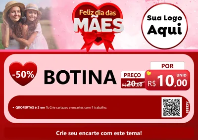 Modelo de Cartaz para Cartaz A4 Horizontal com o tema Feliz Dia Das Mães para Agropecuária