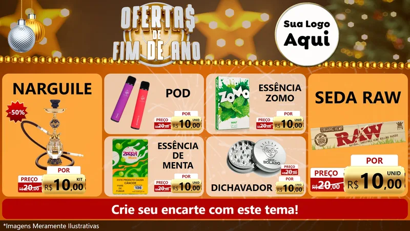 Modelo de TV para TV Horizontal com o tema Ofertas de Fim de Ano para Tabacaria