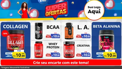 Modelo de TV para TV Horizontal com o tema Super Ofertas para Suplementos alimentares