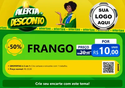 Modelo de Cartaz para Cartaz A4 Horizontal com o tema Alerta de Desconto para Assados