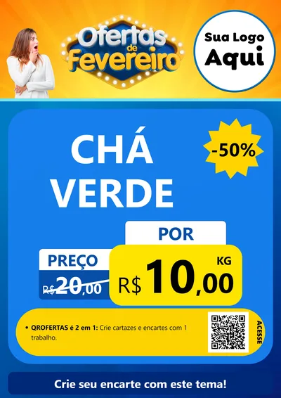Modelo de Cartaz para Cartaz A4 Vertical com o tema Ofertas de Fevereiro para Produtos Naturais