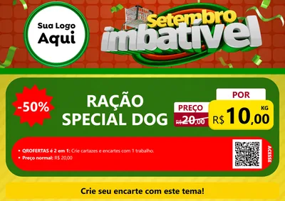 Modelo de Cartaz para Cartaz A4 Horizontal com o tema Setembro Imbatível para Pet Shop