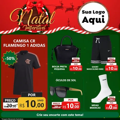 Modelo de Rede Social para Feed Facebook com o tema Natal Imperdível para Roupas e acessórios