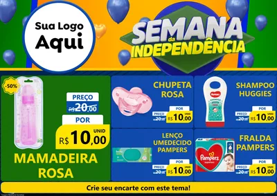 Modelo de Encarte para Encarte A4 Horizontal com o tema Semana da Independência para Bebês