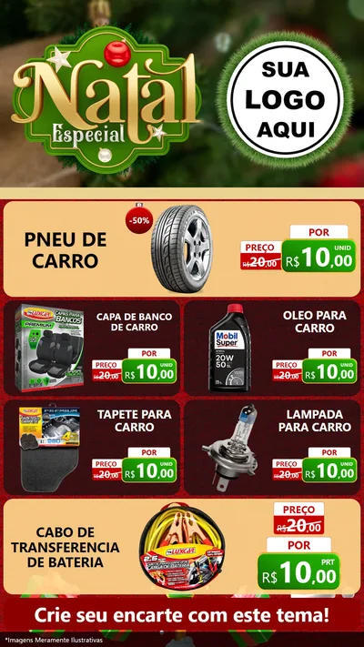 Modelo de TV para TV Vertical com o tema Natal Especial para Auto peças