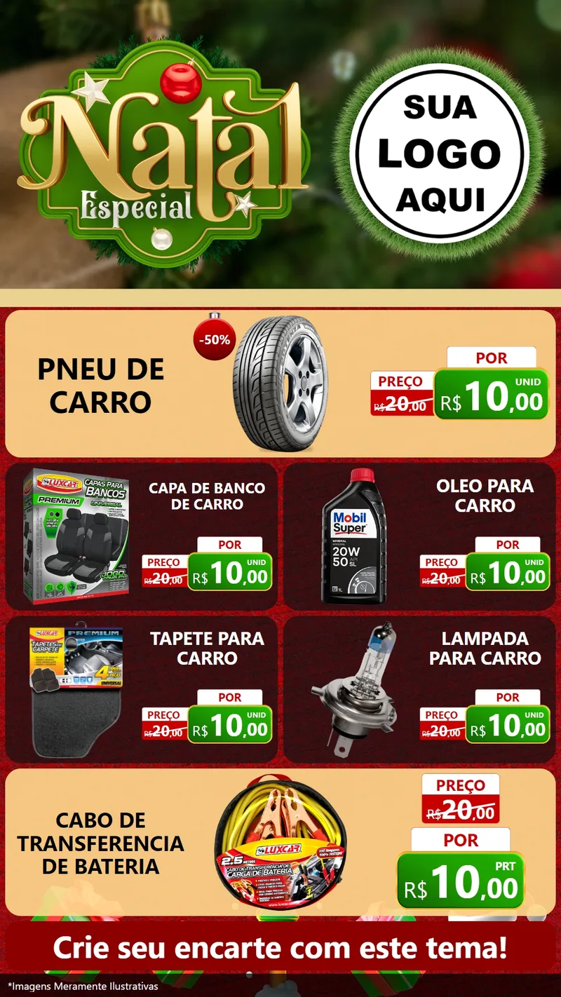 Modelo de TV para TV Vertical com o tema Natal Especial para Auto peças