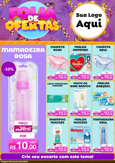 Modelo de Encarte para Encarte A4 Vertical com o tema Folia de Ofertas para Bebês