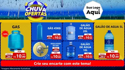 Modelo de TV para TV Horizontal com o tema Chuva de Ofertas para Água e gás