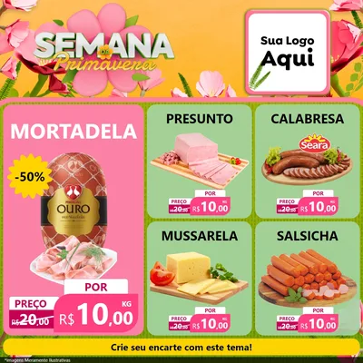 Modelo de Rede Social para Feed Facebook com o tema Semana da Primavera para Frios e Laticínios