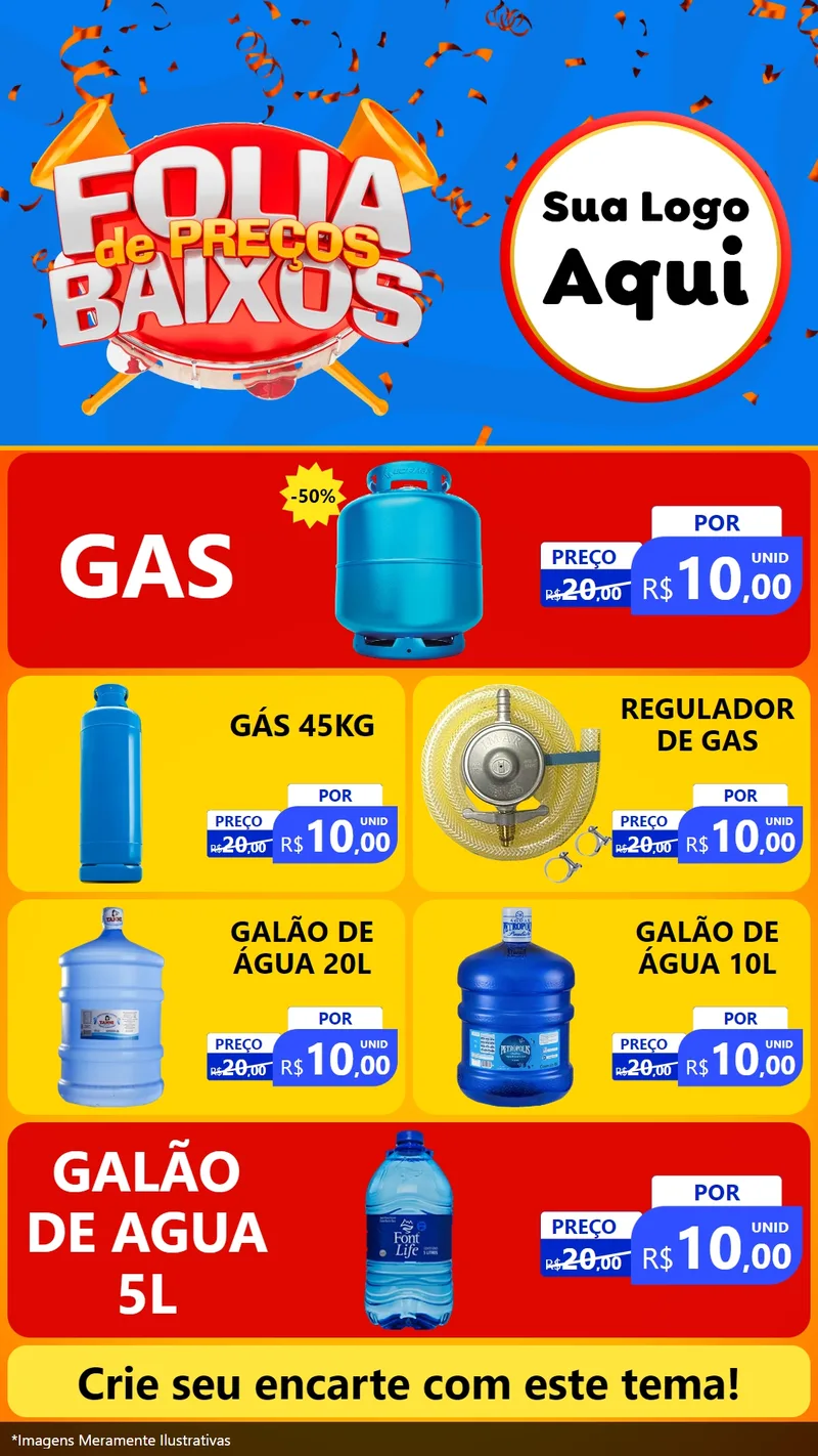 Modelo de TV para TV Vertical com o tema Folia de Preços Baixos para Água e gás