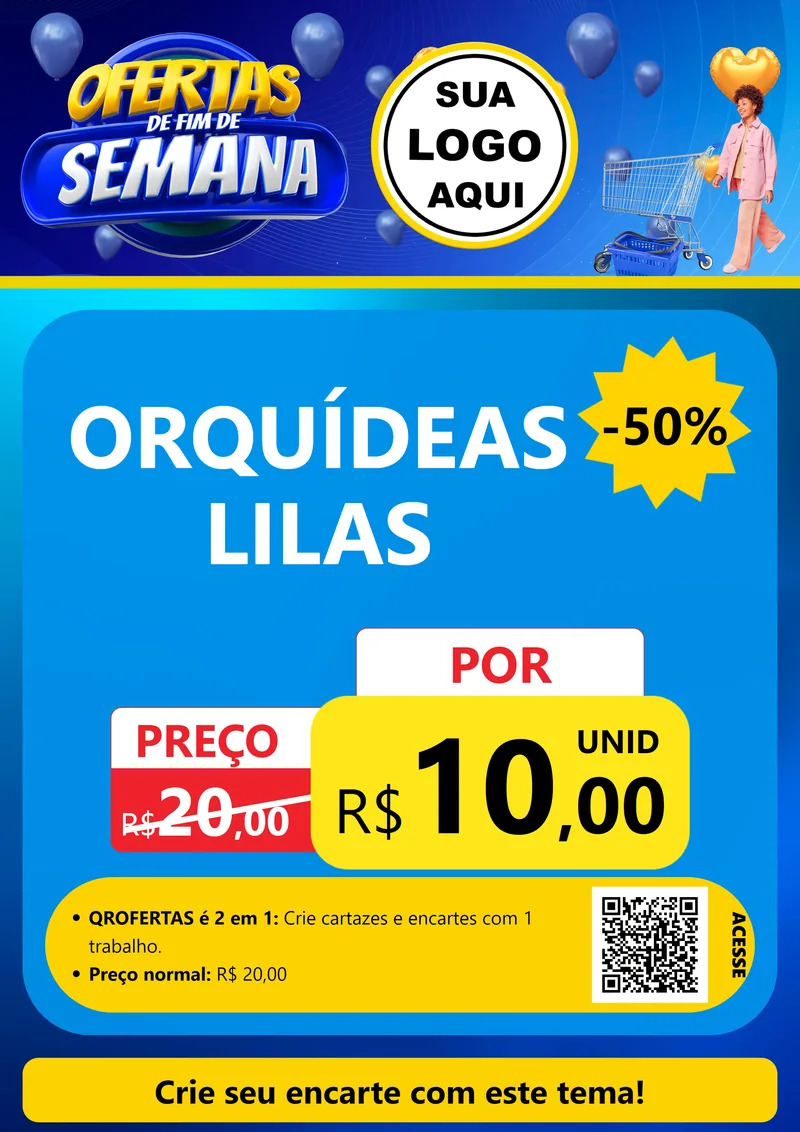 Modelo de Cartaz para Cartaz A4 Vertical com o tema Ofertas de Fim de Semana para Floricultura e jardim