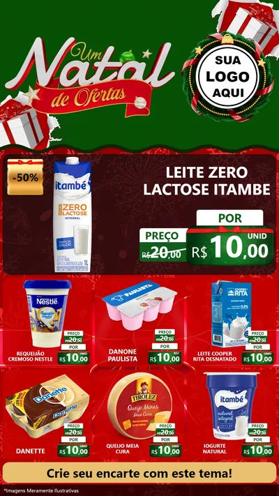 Modelo de Rede Social para Stories com o tema Um Natal de Ofertas para Frios e Laticínios