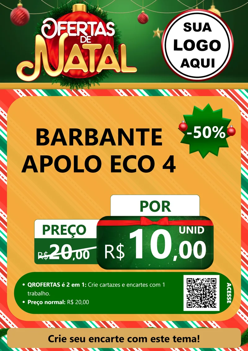 Modelo de Cartaz para Cartaz A4 Vertical com o tema Ofertas de Natal para Armarinho e Aviamentos